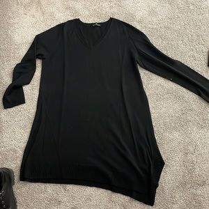 XL Merino wool asymmetrical black sweater Eileen fisher